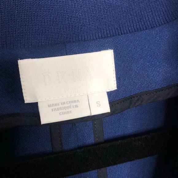 DKNY $398 Blue Linen Drawstring Bomber Jacket 1469 - Picture 6 of 10